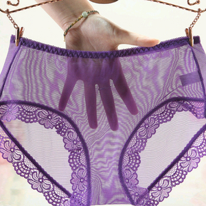 퍼플,블랙, 화이트, 베이지,레이스 시스루 망사팬티 95M 이미지