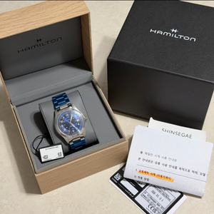 해밀턴 카키필드 오토 38mm 블루 다이얼 새제품 판매 이미지