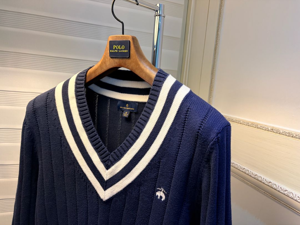 브룩스브라더스 케이블(꽈배기)니트 그레이M(100)1회착 이미지