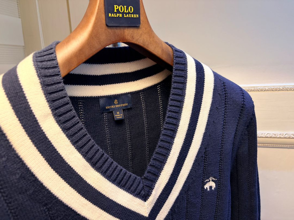 브룩스브라더스 케이블(꽈배기)니트 그레이M(100)1회착 이미지