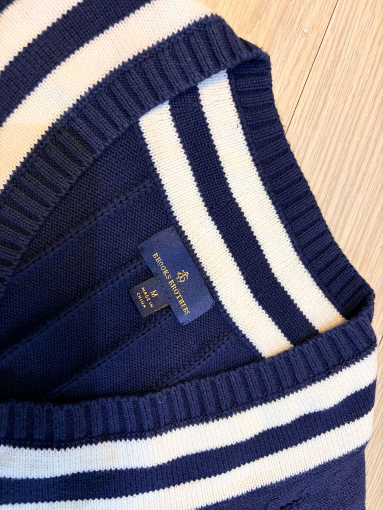 브룩스브라더스 케이블(꽈배기)니트 그레이M(100)1회착 이미지