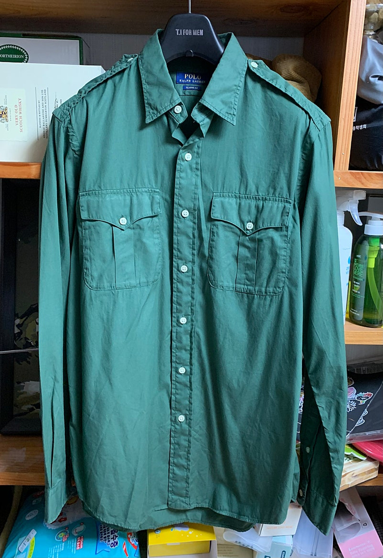 폴로 M 가먼트 사파리 셔츠 카키 매장판 이미지