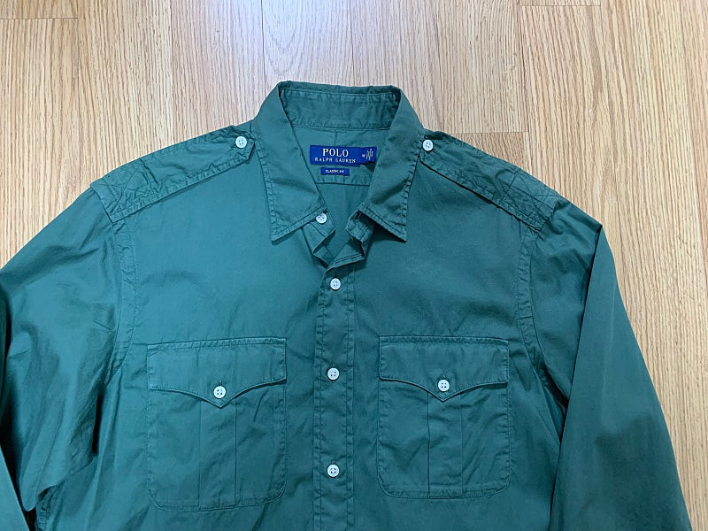 폴로 M 가먼트 사파리 셔츠 카키 매장판 이미지