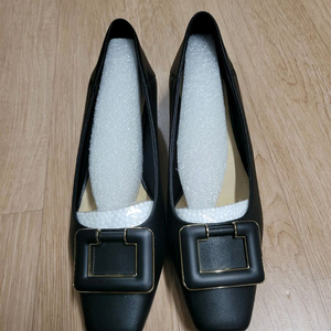 여성)블랙 플랫 슈즈 단화(새상품250m) 이미지