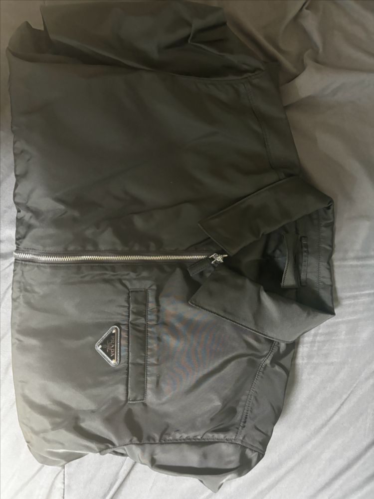 [50] 프라다 리나일론 집업 개버딘 블루종 자켓 블랙 이미지