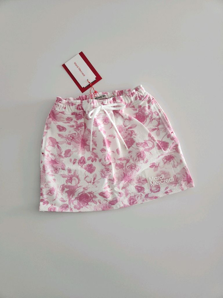 마르디 메크르디 레쁘띠 키즈 색감이 화사하고 예쁜 진 스커트 플로럴 핑크색 L (120) 사이즈 새상품 이미지