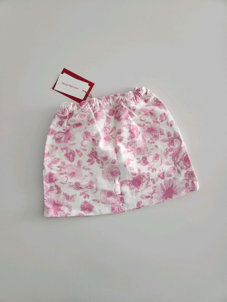 마르디 메크르디 레쁘띠 키즈 색감이 화사하고 예쁜 진 스커트 플로럴 핑크색 L (120) 사이즈 새상품 이미지