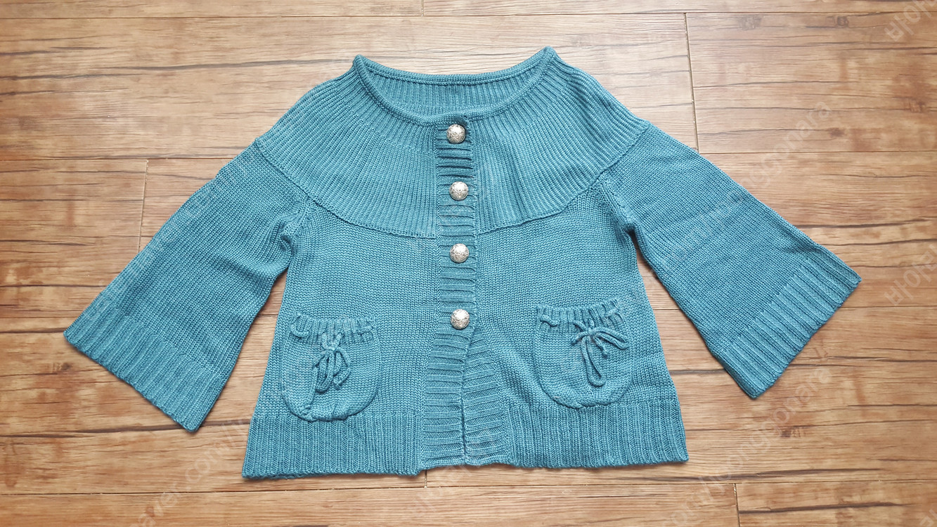 여성55 66 니트티 니트 가디건 7부 흰니트티 이미지