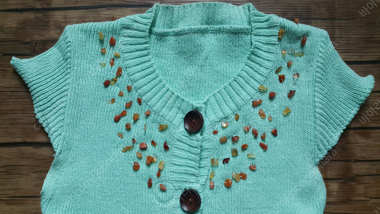 여성55 66 니트티 니트 가디건 7부 흰니트티 이미지