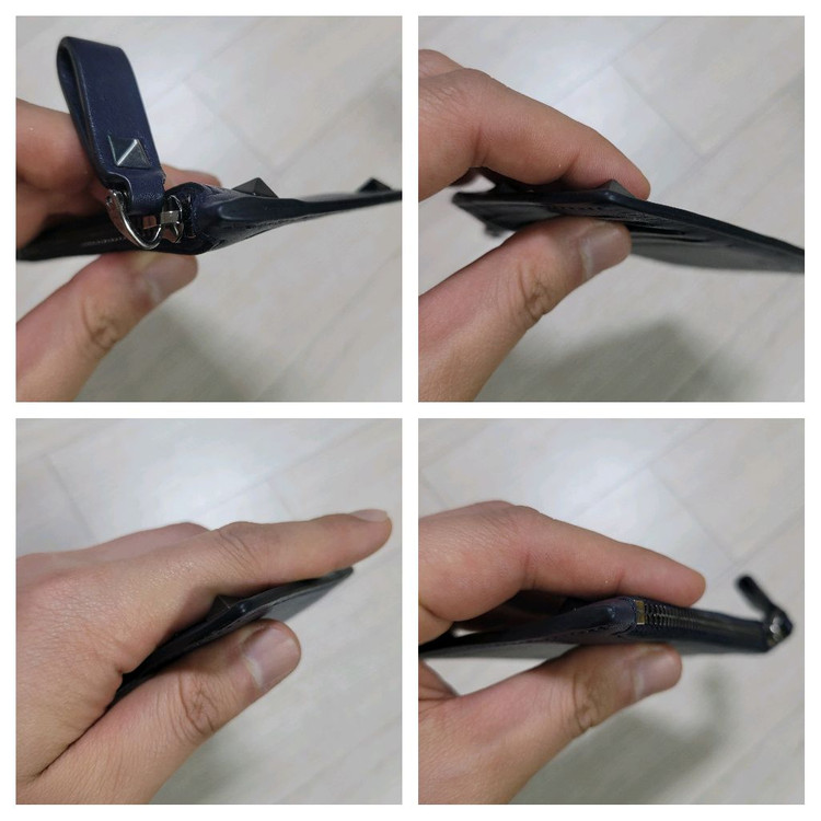 네이비 색상의 발렌티노 락스터드 카드지갑 이미지