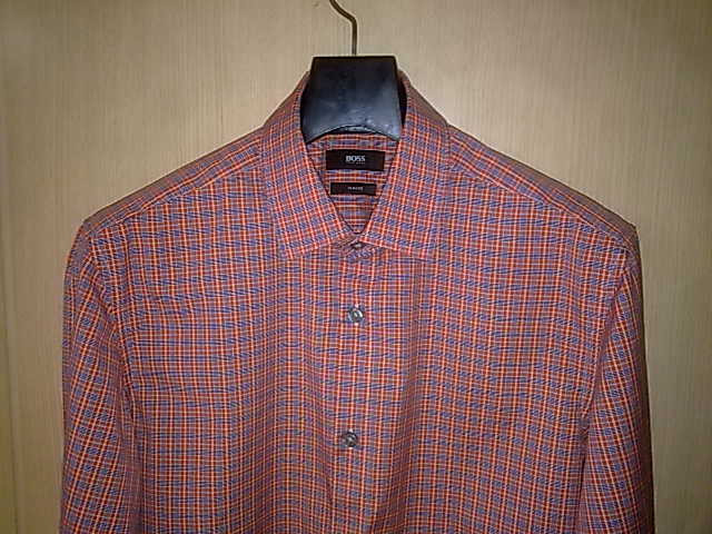 휴고보스 네모스 슬림핏 프리미엄 코튼 체크셔츠/저렴가/150불/95/최상/택배비포함가격 이미지