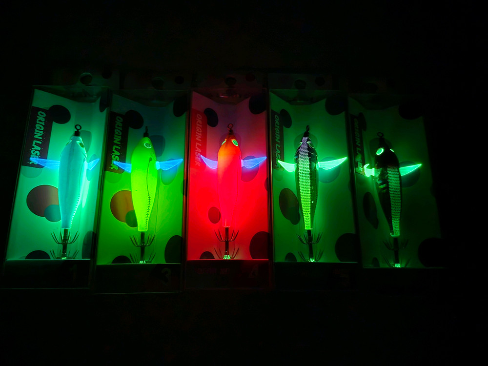 쭈꾸미/갑오징어 낚시 필수템! 수평 에기 5종 세트 (야광/73mm) 이미지