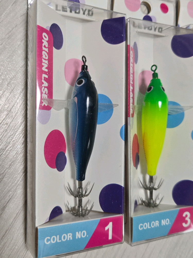 쭈꾸미/갑오징어 낚시 필수템! 수평 에기 5종 세트 (야광/73mm) 이미지