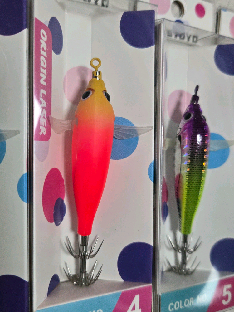 쭈꾸미/갑오징어 낚시 필수템! 수평 에기 5종 세트 (야광/73mm) 이미지