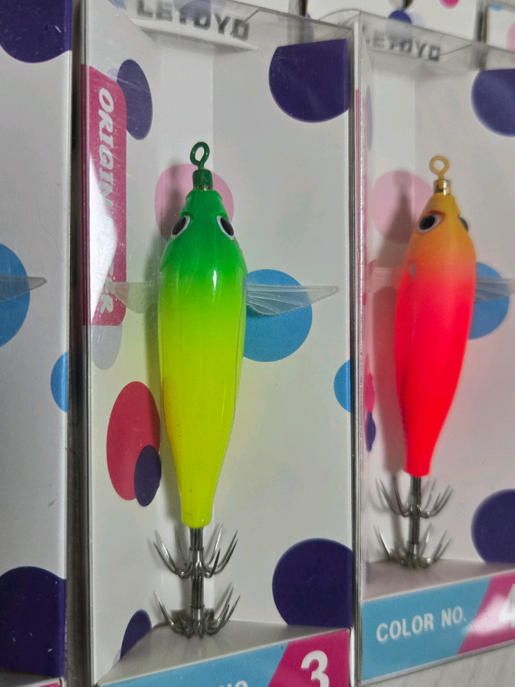 쭈꾸미/갑오징어 낚시 필수템! 수평 에기 5종 세트 (야광/73mm) 이미지