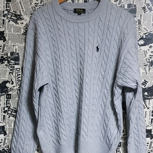 폴로 니트 꽈배기 긴팔티 사이즈 105(남) 이미지