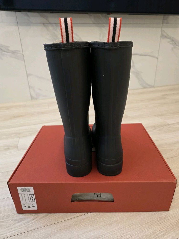 헌터 우먼스 플레이 톨 레인부츠 블랙 240 이미지