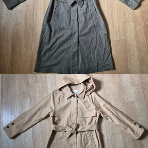 (새상품)베이지색과 카키색 허리끈 트렌치코트90사이즈 2개 일괄판매 이미지