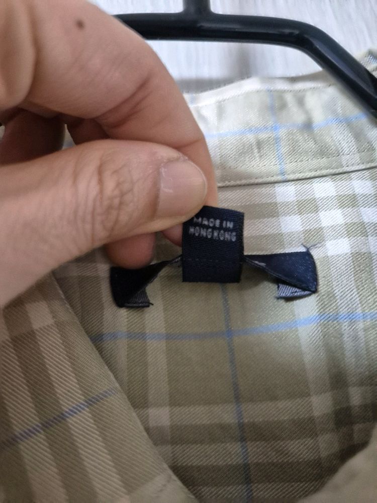 (정품) 버버리 체크 셔츠 남방 M 남성 코튼셔츠 이미지
