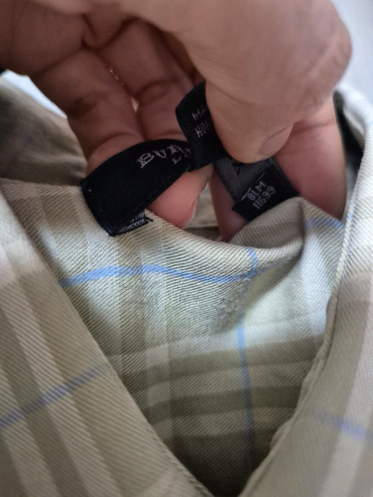 (정품) 버버리 체크 셔츠 남방 M 남성 코튼셔츠 이미지