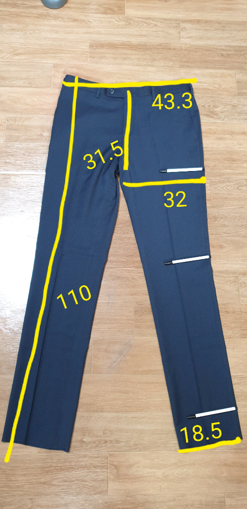 남.34) 트루젠 남성 정장 바지 (미사용) 남성 신사 바지 슈트 / 옅은 네이비색 이미지