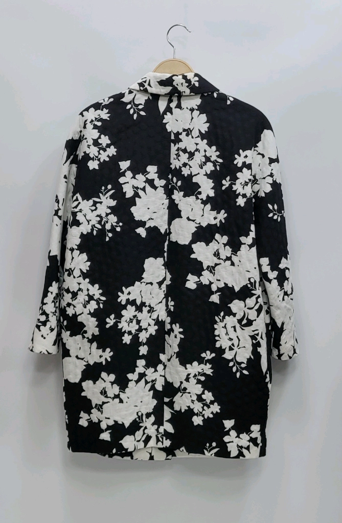 MaxMara 막스마라 플로럴 코튼 자켓 코트 / 여 85 (38) 블랙 화이트 이미지