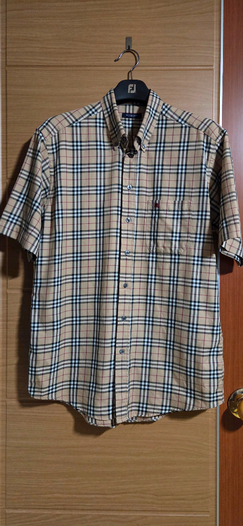 버버리 반팔 체크 셔츠 100~105 이미지