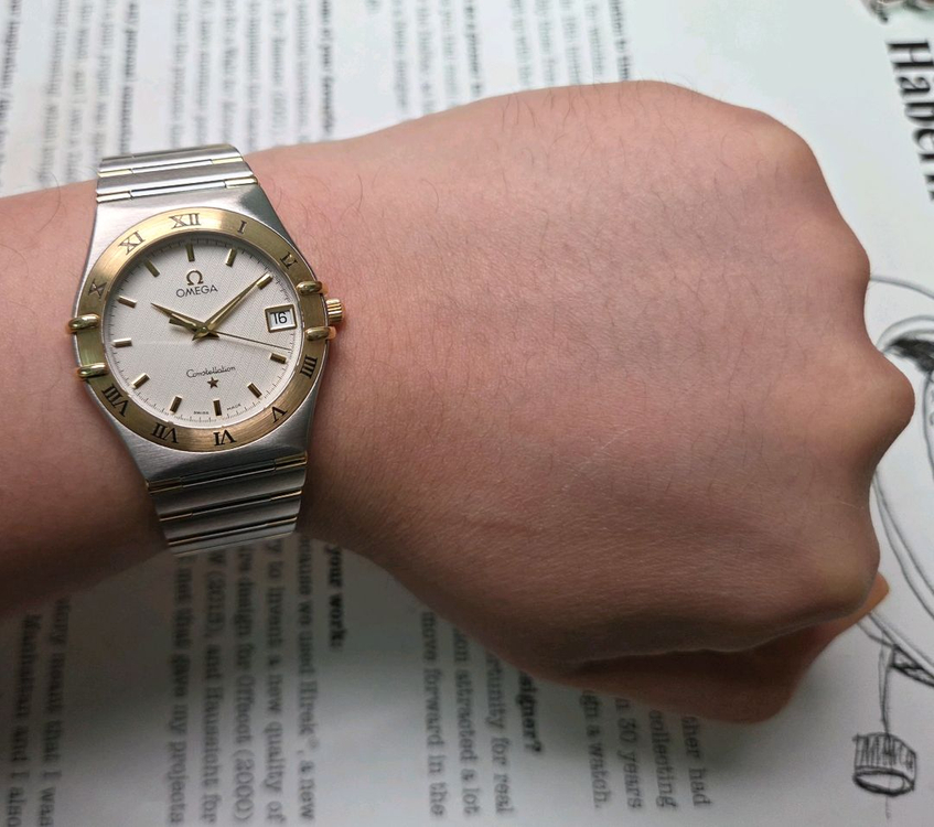 오메가 컨스틸레이션 별로고 하프바 콤비 화이트판 쿼츠 브레이슬릿 ver. 이미지