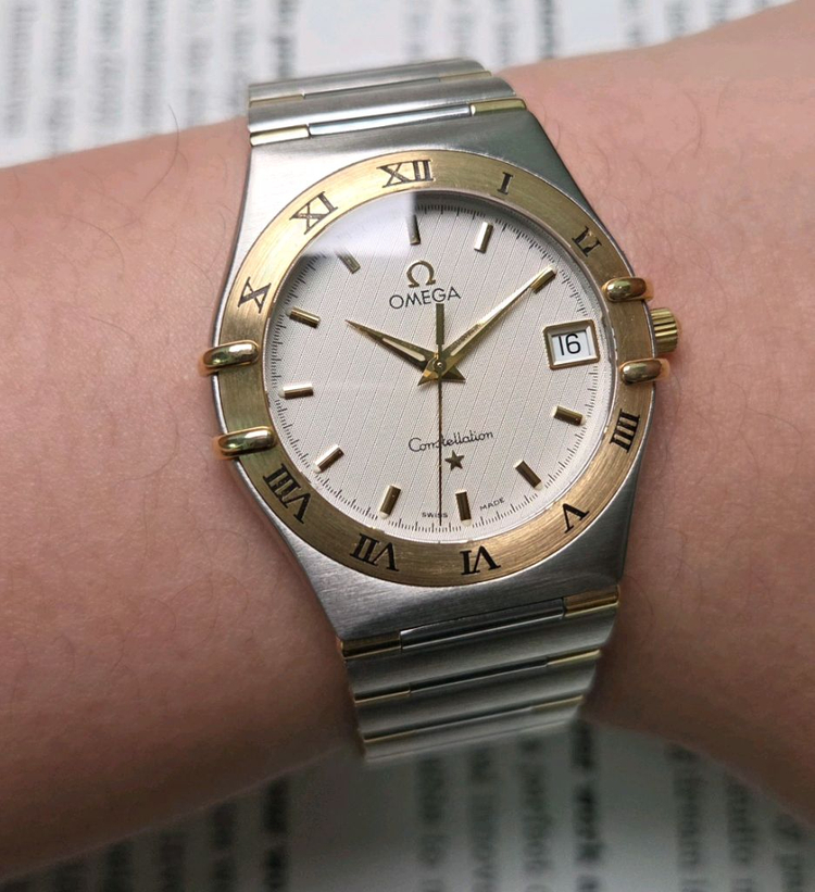 오메가 컨스틸레이션 별로고 하프바 콤비 화이트판 쿼츠 브레이슬릿 ver. 이미지