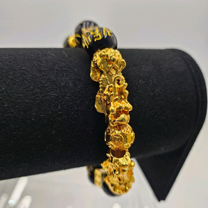 비휴금팔찌 흑요석팔찌 18k도금팔찌 행운팔찌 여름철악세사리 이미지