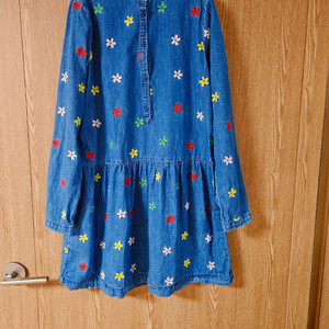 스텔라맥카트니 키즈 플라워 자수 데님 원피스(14Y) 이미지