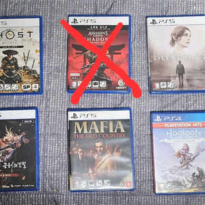 PS5 타이틀 팝니다 고스트 오브 요테이 사일런트 힐2 명말 마피아 디 올드 컨트리 어쌔신크리드 섀도우스 호라이즌 이미지