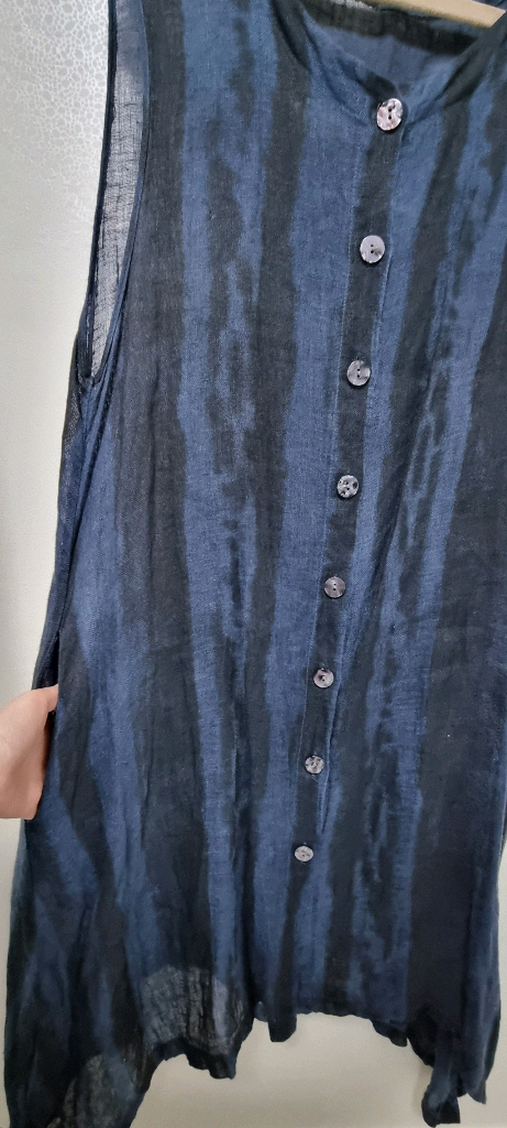 BRISA 마 민소매 모시 롱 가디건조끼 이미지