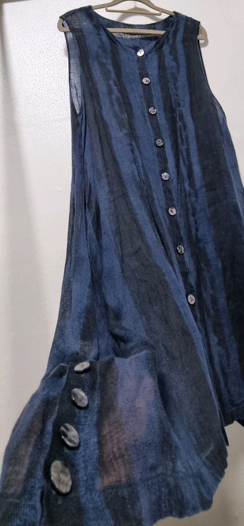 BRISA 마 민소매 모시 롱 가디건조끼 이미지