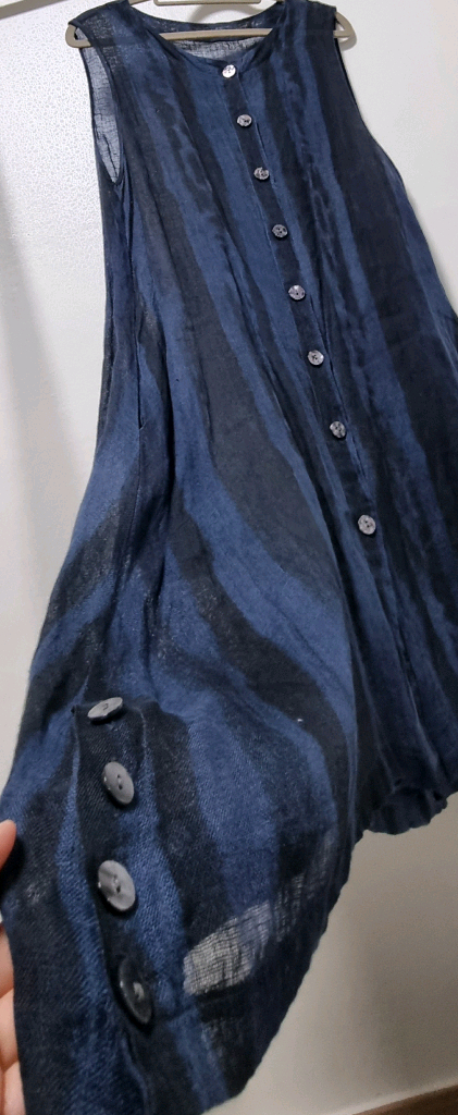 BRISA 마 민소매 모시 롱 가디건조끼 이미지