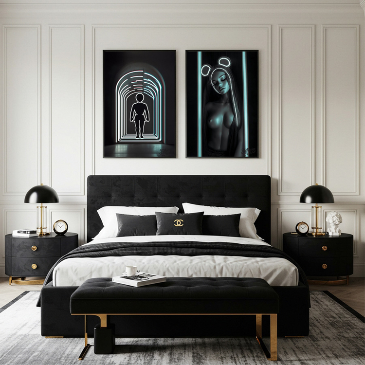 그림 액자 팝아트 인테리어소품 빛과 나 사이 캐릭터그림 실루엣액자 모던한 거실 포인트 대형 아트포스터 감성 인테리어 이미지