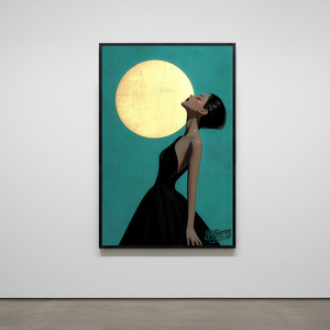 그림 액자 팝아트 인테리어소품 달을 들이마시다 여인그림 인물액자 모던하고 감각적인 분위기 거실용 대형 아트포스터 이미지