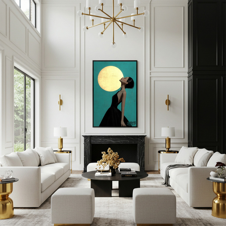 그림 액자 팝아트 인테리어소품 달을 들이마시다 여인그림 인물액자 모던하고 감각적인 분위기 거실용 대형 아트포스터 이미지