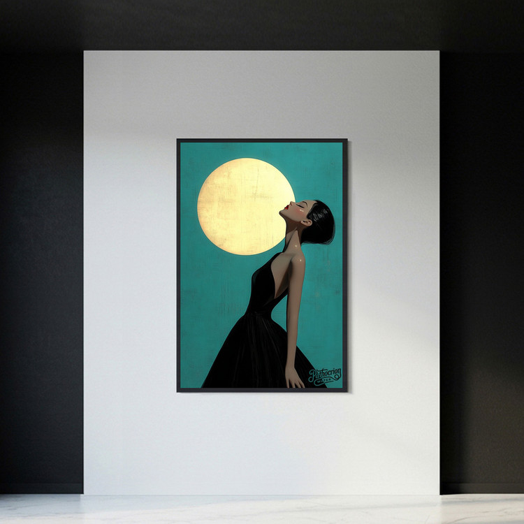 그림 액자 팝아트 인테리어소품 달을 들이마시다 여인그림 인물액자 모던하고 감각적인 분위기 거실용 대형 아트포스터 이미지