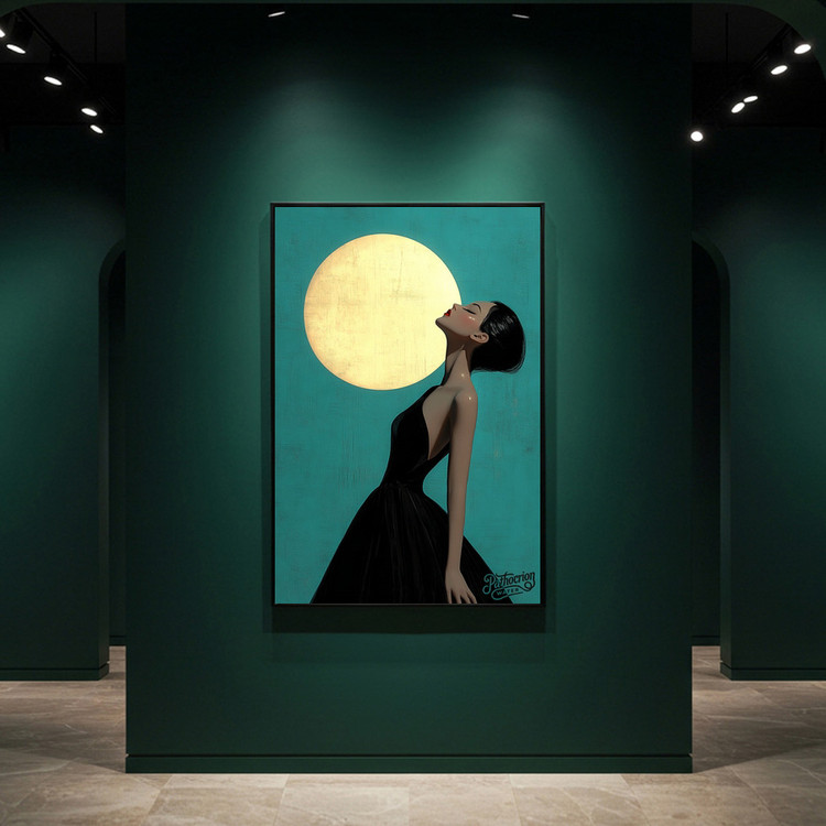 그림 액자 팝아트 인테리어소품 달을 들이마시다 여인그림 인물액자 모던하고 감각적인 분위기 거실용 대형 아트포스터 이미지