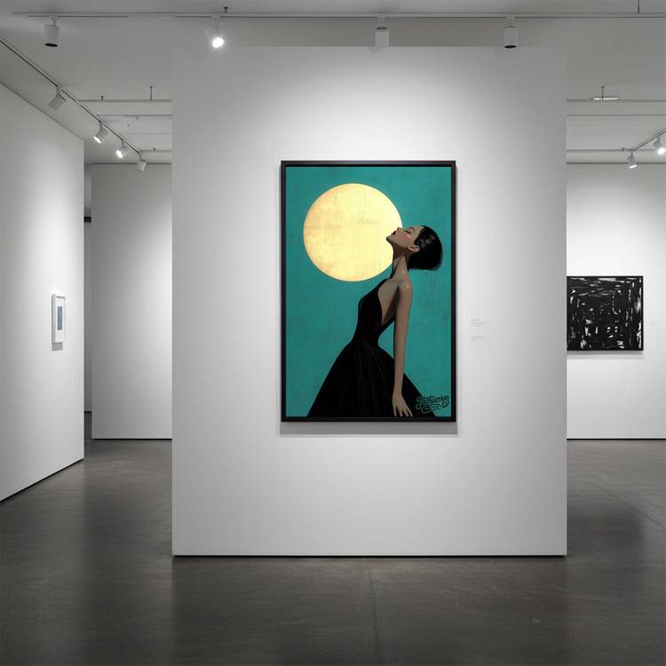 그림 액자 팝아트 인테리어소품 달을 들이마시다 여인그림 인물액자 모던하고 감각적인 분위기 거실용 대형 아트포스터 이미지