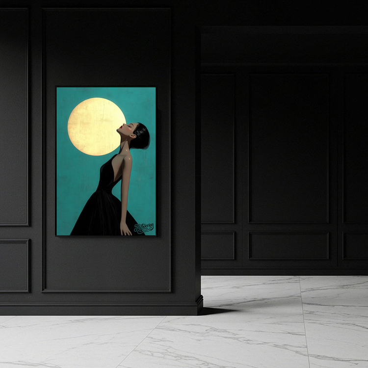 그림 액자 팝아트 인테리어소품 달을 들이마시다 여인그림 인물액자 모던하고 감각적인 분위기 거실용 대형 아트포스터 이미지