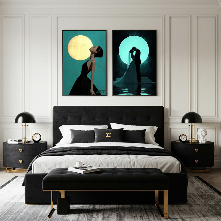 그림 액자 팝아트 인테리어소품 달을 들이마시다 여인그림 인물액자 모던하고 감각적인 분위기 거실용 대형 아트포스터 이미지