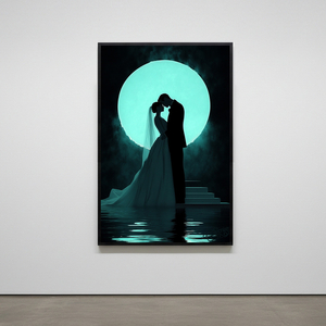 그림 액자 팝아트 인테리어소품 달빛의 서약 웨딩그림 결혼액자 신혼부부선물 무드등효과 로맨틱한 분위기 연출 거실 안방 이미지
