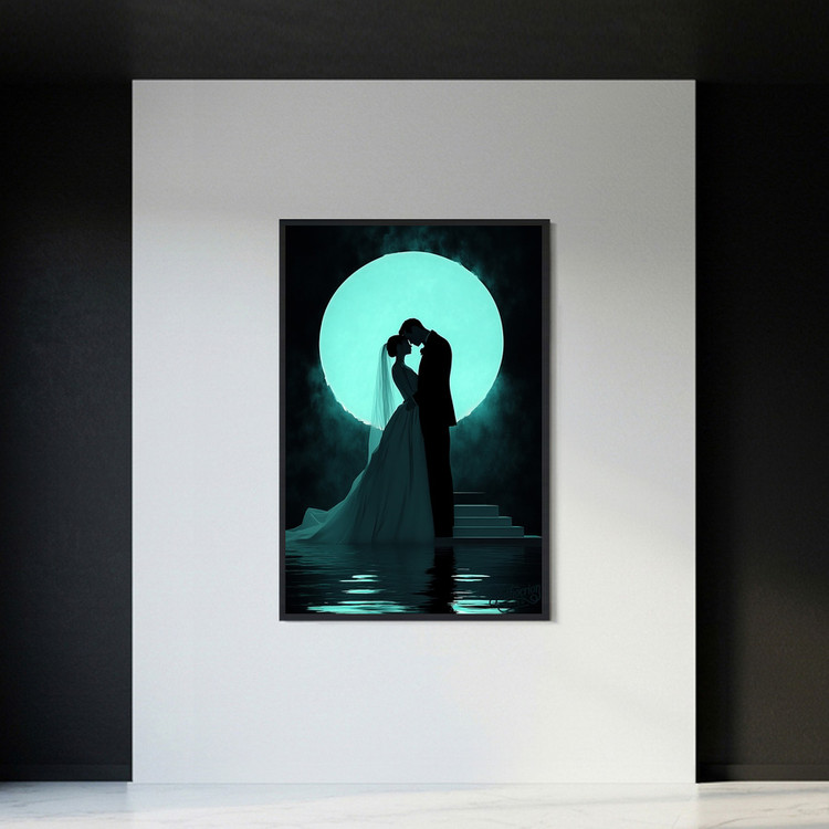 그림 액자 팝아트 인테리어소품 달빛의 서약 웨딩그림 결혼액자 신혼부부선물 무드등효과 로맨틱한 분위기 연출 거실 안방 이미지
