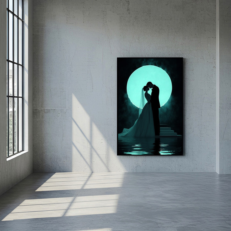 그림 액자 팝아트 인테리어소품 달빛의 서약 웨딩그림 결혼액자 신혼부부선물 무드등효과 로맨틱한 분위기 연출 거실 안방 이미지