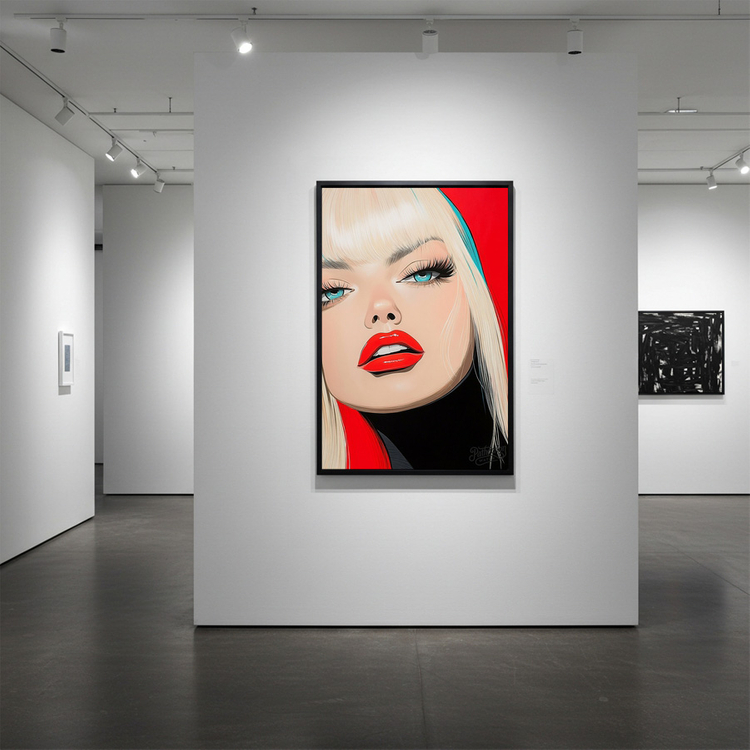 그림 액자 팝아트 인테리어소품 시선의 제국 금발 미녀 인물화 그림액자 모던하고 세련된 대형 거실 벽면 아트포스터 꾸 이미지