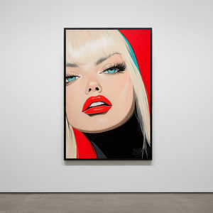 그림 액자 팝아트 인테리어소품 시선의 제국 금발 미녀 인물화 그림액자 모던하고 세련된 대형 거실 벽면 아트포스터 꾸 이미지