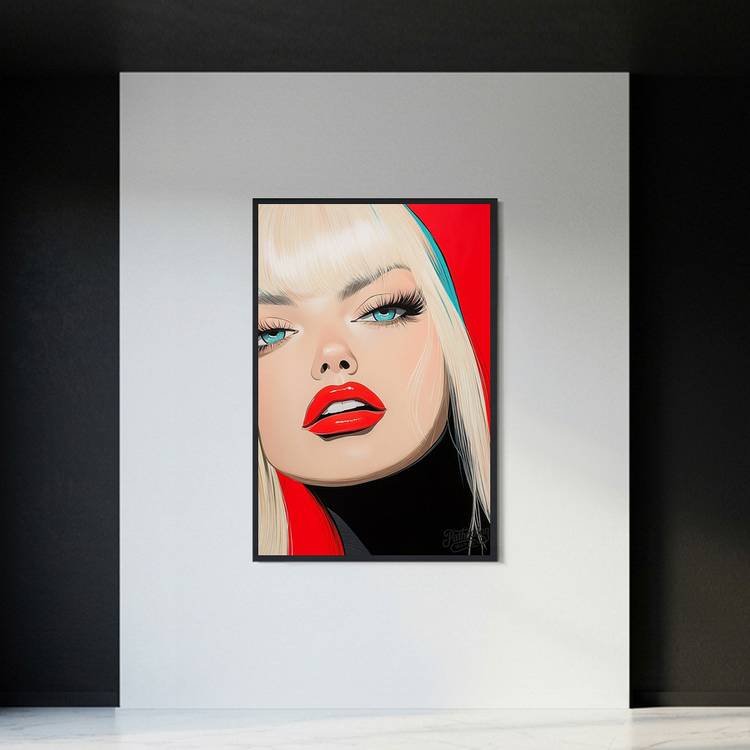 그림 액자 팝아트 인테리어소품 시선의 제국 금발 미녀 인물화 그림액자 모던하고 세련된 대형 거실 벽면 아트포스터 꾸 이미지