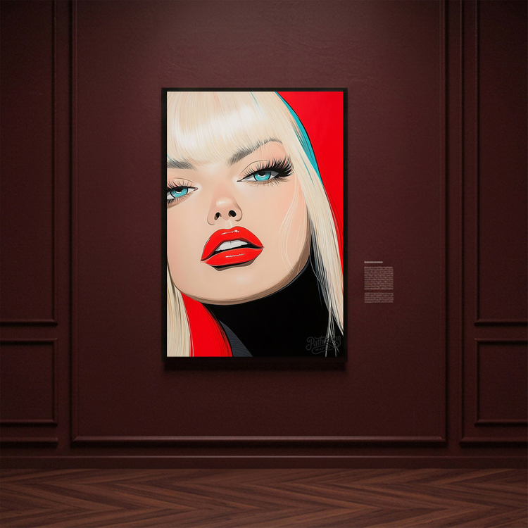 그림 액자 팝아트 인테리어소품 시선의 제국 금발 미녀 인물화 그림액자 모던하고 세련된 대형 거실 벽면 아트포스터 꾸 이미지
